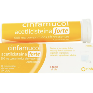 CINFAMUCOL ACETILCISTEINA FORTE 600 MG 20 COMPRIMIDOS EFERVESCENTES